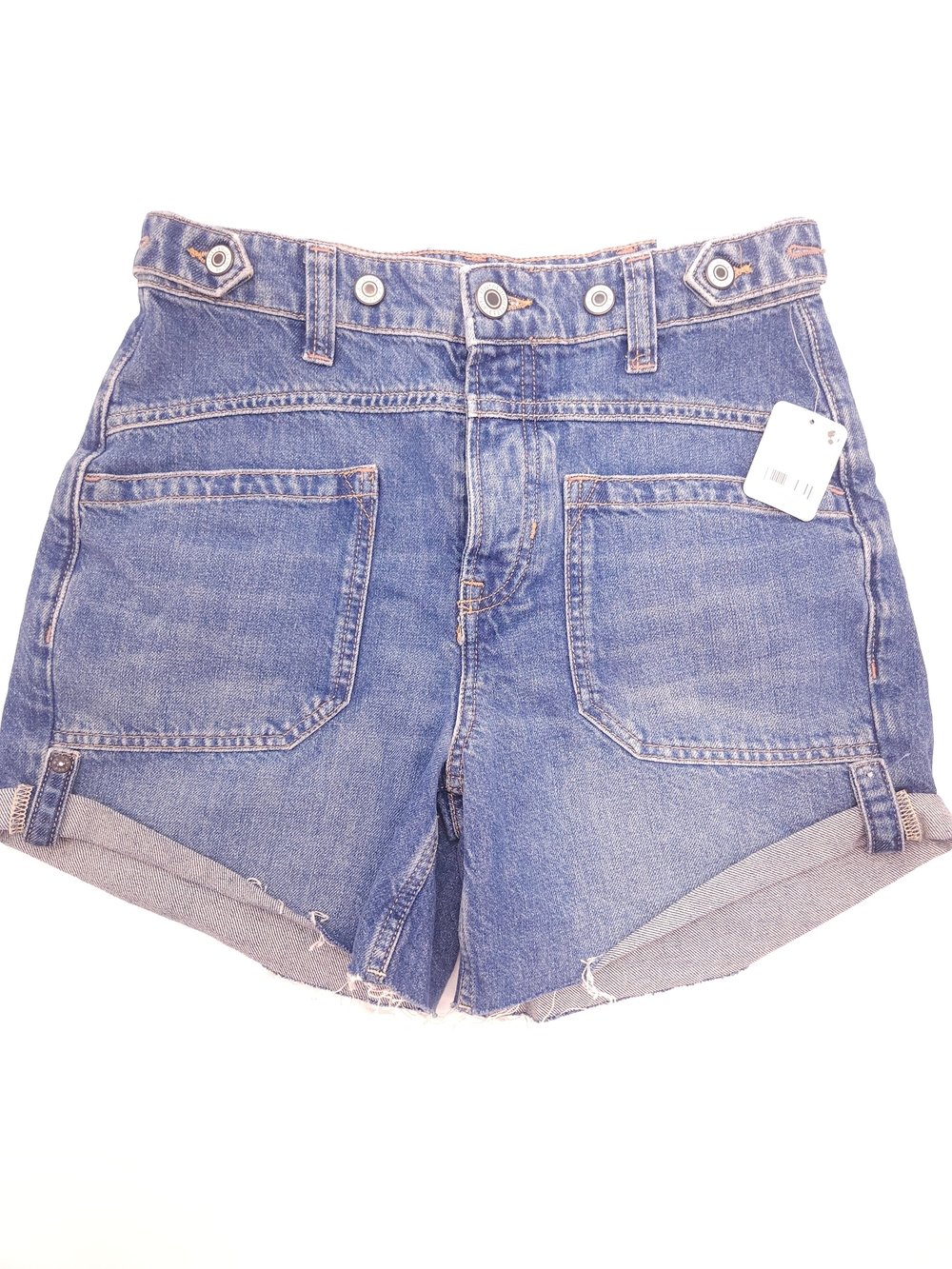 Free People We The Free Palmer Mid Rise Button Fly Denim Shorts Women's Size 25